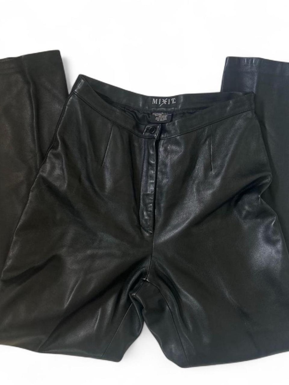 Mixit Black Leather Men's Dress Pants